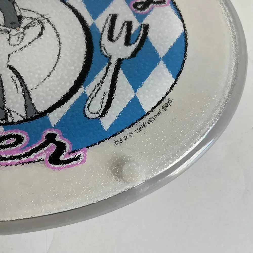 Vintage 1990s Warner Bros Bugs Bunny Diner Trivet/Cutting Board - Clear Plastic